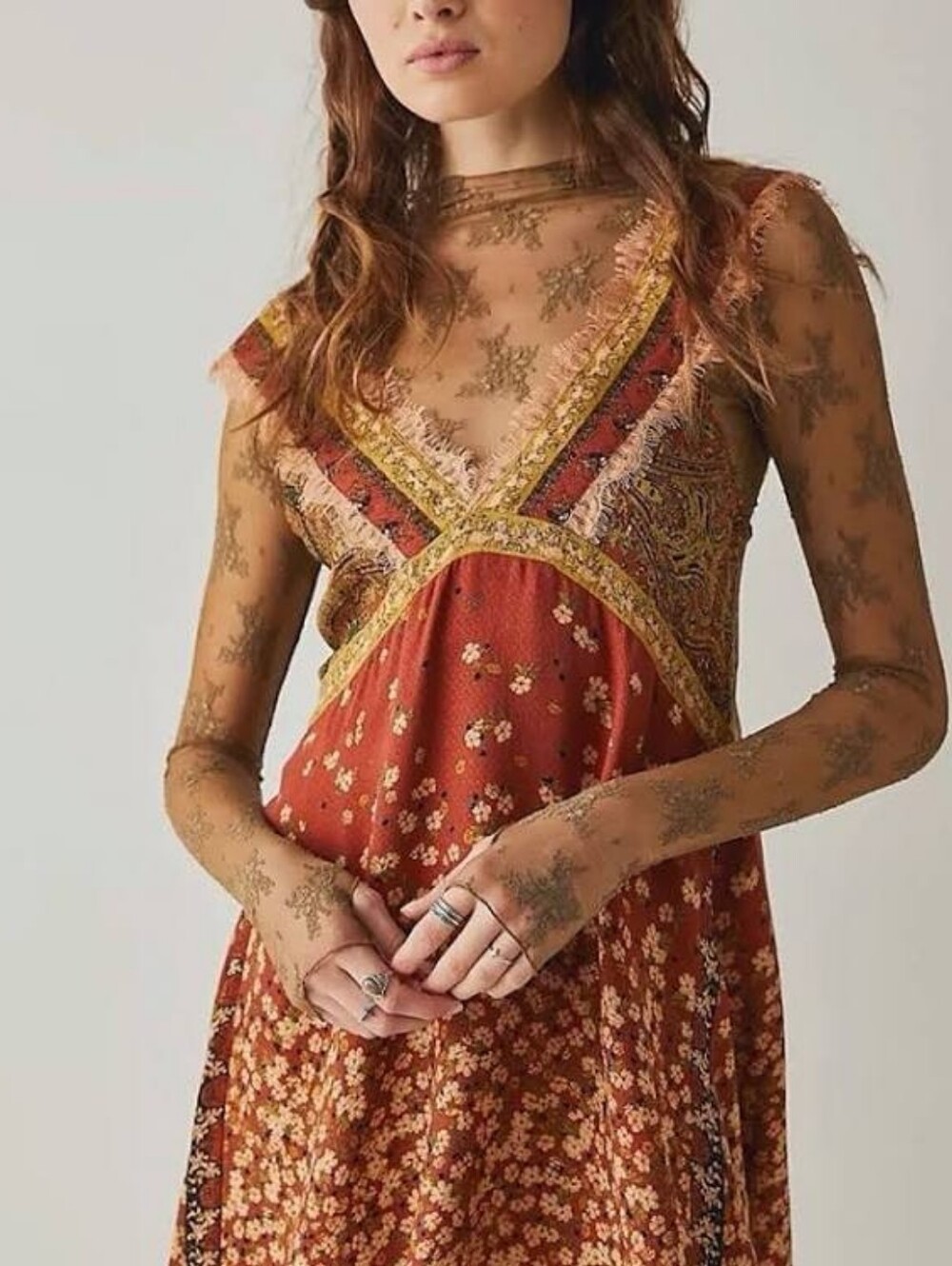 Free People East Willow Trapeze Mini Dress S